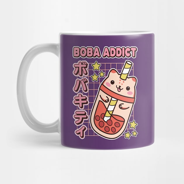 Boba Addict Cute Kawaii Cat Bubble Tea Cup by Cuteness Klub